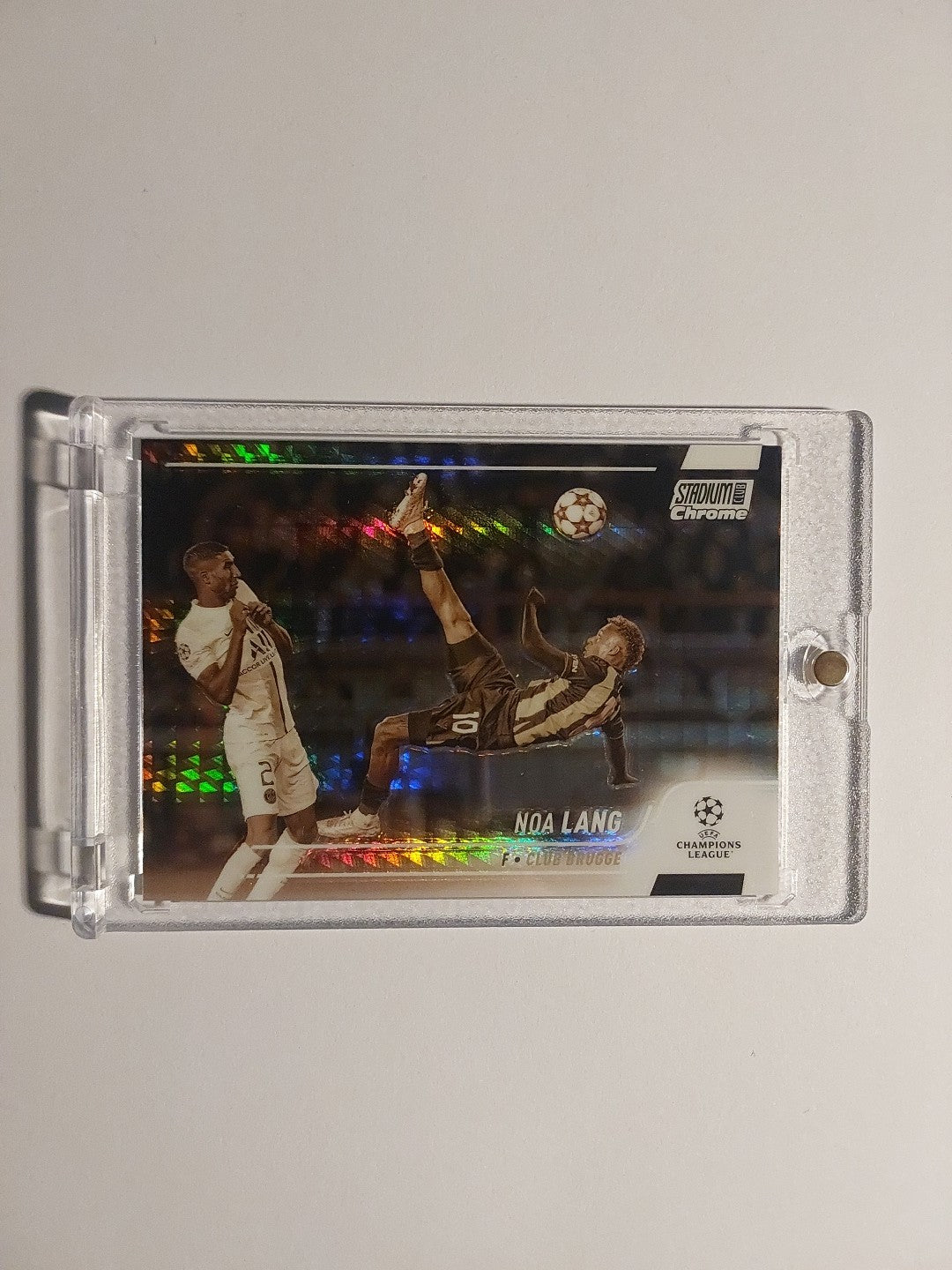Topps UCC Chrome 2021-22 Noa Lang Club Brügge Parallel 54/75 Refractor Rare Hit – Bild 1