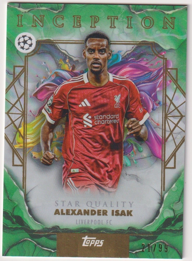 Topps Inception 2025-26 Alexander Isak Liverpool FC Parallel 21/99 Rare – Bild 1