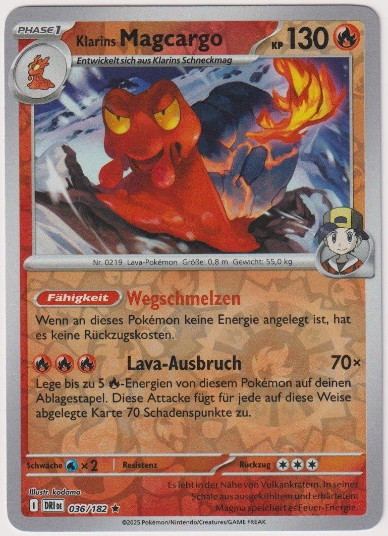 Pokemon TCG Magcargo #36/182 Rare (R) Reverse Holo Deutsch 2025 – Bild 1