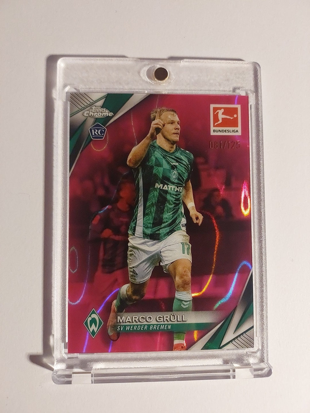 Topps Chrome 2024-25 Marco Grüll Werder Nummeriert 81/125 Parallel Refractor – Bild 1