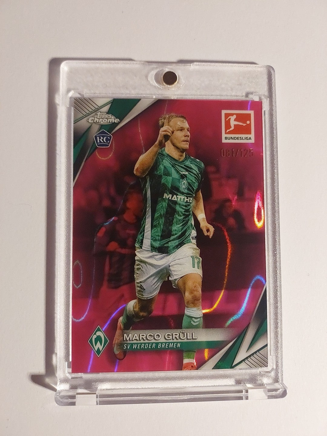Topps Chrome 2024-25 Marco Grüll Werder Nummeriert 81/125 Parallel Refractor – Bild 1