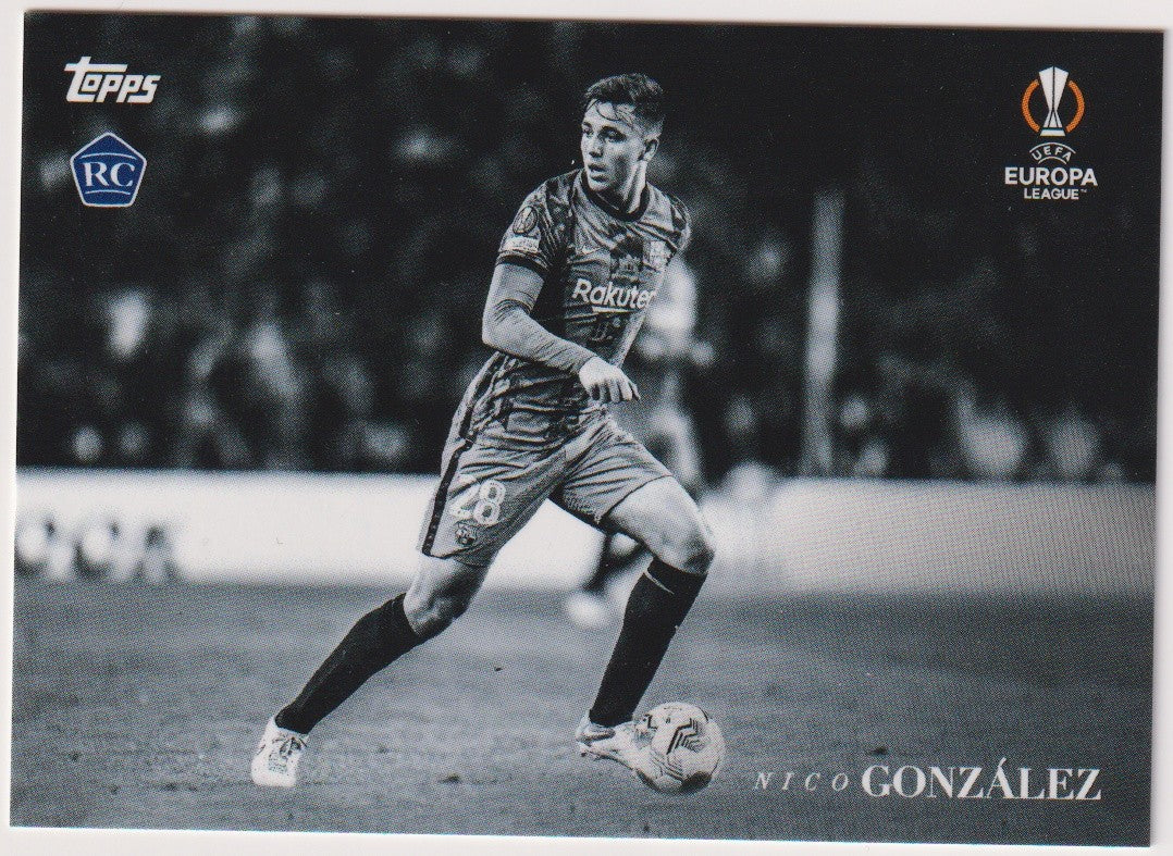 Topps UEFA Europa League Nico González Rookie FC Barcelona Parallel – Bild 1