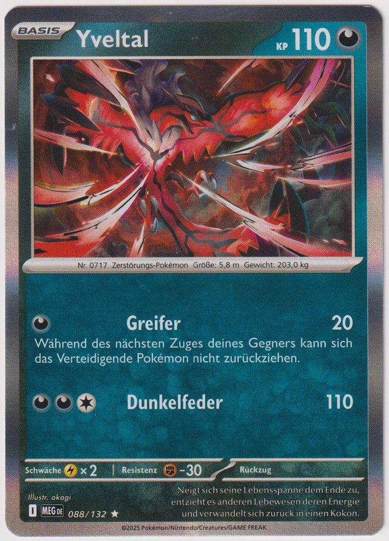 Pokemon TCG Yveltal #88/132 Rare (R) Holo Deutsch 2025 – Bild 1