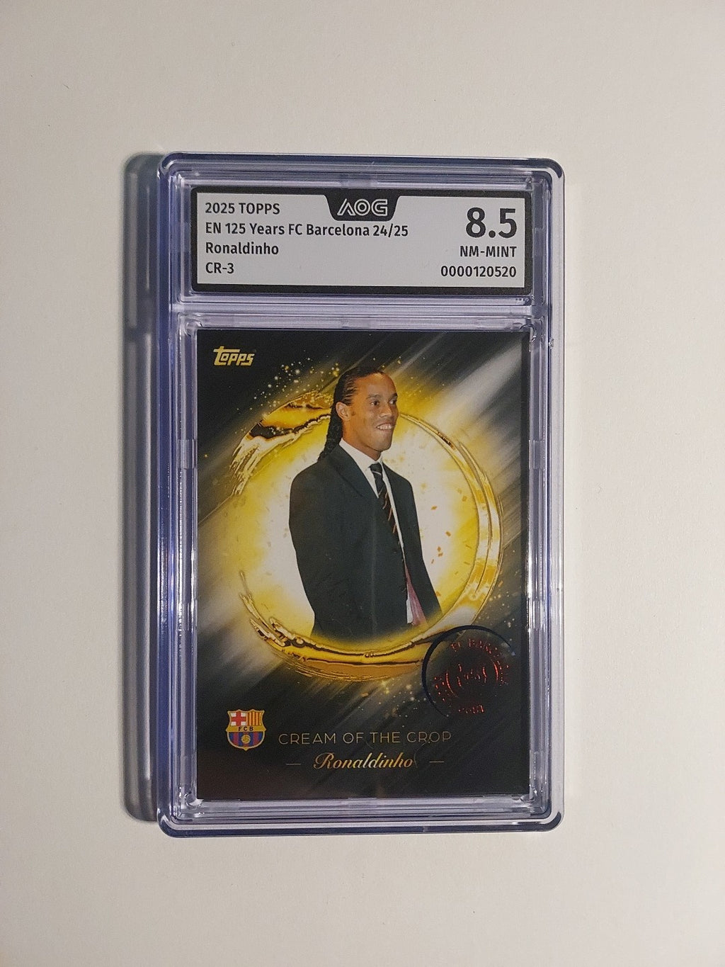 Topps 125 Jahre Barcelona 2024-25 Ronaldinho Barcelona Parallel AOG 8.5 = PSA – Bild 1