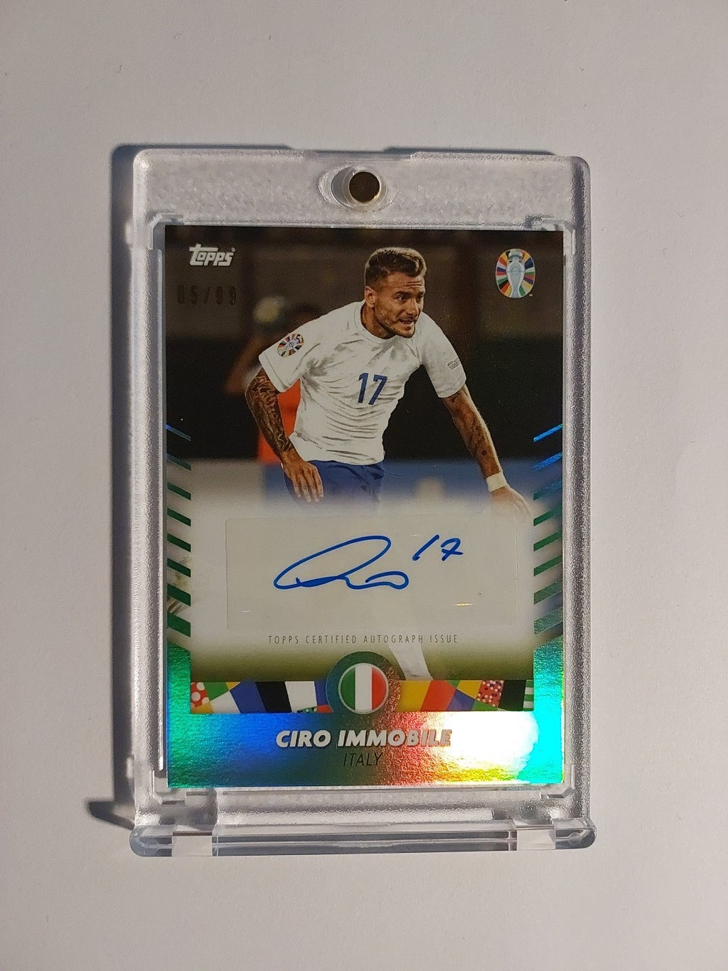 Topps Uefa Euro 2024 Ciro Immobile Italien Lazio Auto Parallel 5/99 Refractor – Bild 1