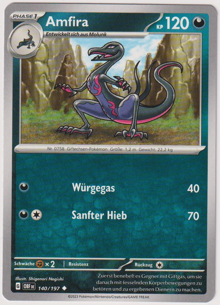 Pokemon TCG Amfira #140/197 Uncommon (U) Deutsch 2023 – Bild 1