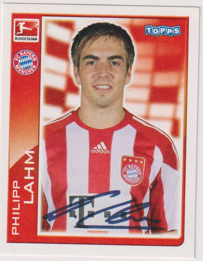 Topps Bundesliga Philipp Lahm Printed Auto FC Bayern München Topps Stickers – Bild 1
