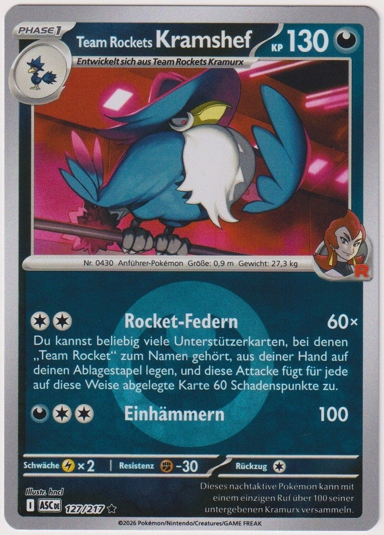 Pokemon TCG Honchkrow #127/217 Rare (R) Reverse Holo Deutsch 2026 – Bild 1
