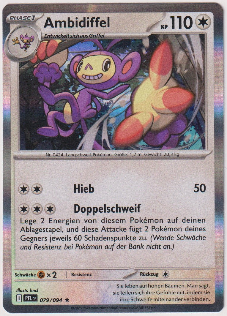 Pokemon TCG Ambipom #79/094 Rare (R) Holo Deutsch 2025 – Bild 1