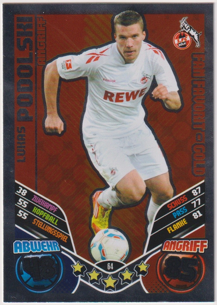 Topps Match Attax Lukas Podolski 1. FC Köln Parallel Rare – Bild 1