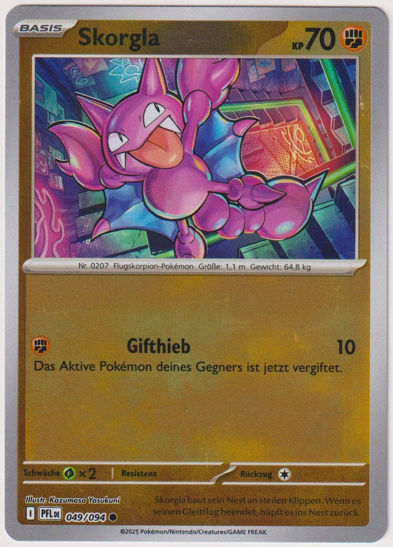 Pokemon TCG Skorgla #49/094 Common (C) Reverse Holo Deutsch 2025 – Bild 1