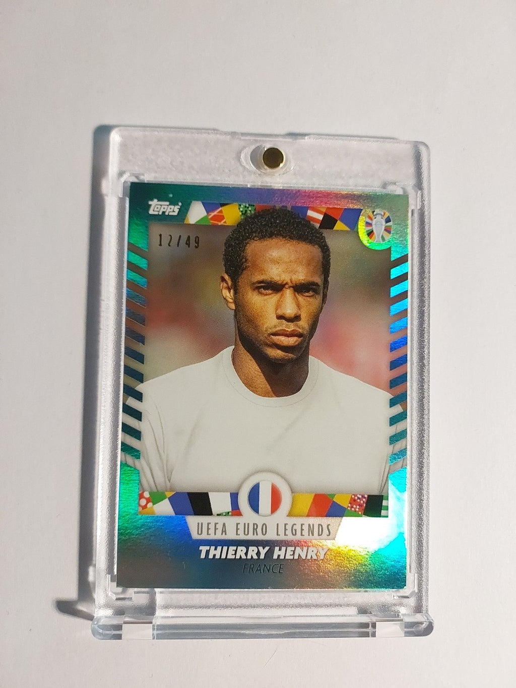 Topps Uefa Euro 2024 Thierry Henry Frankreich Parallel 12/49 Refractor Rare Hit – Bild 1
