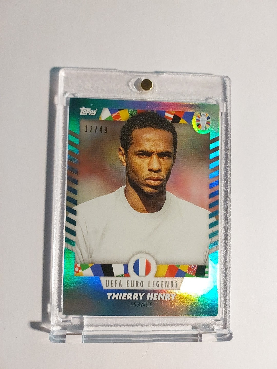Topps Uefa Euro 2024 Thierry Henry Frankreich Parallel 12/49 Refractor Rare Hit – Bild 1