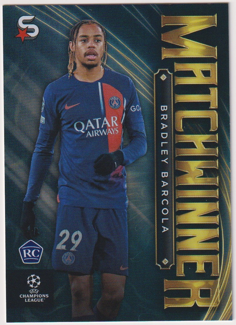 Topps Matchwinner 2023-24 Bradley Barcola Rookie Paris Saint-Germain Parallel – Bild 1
