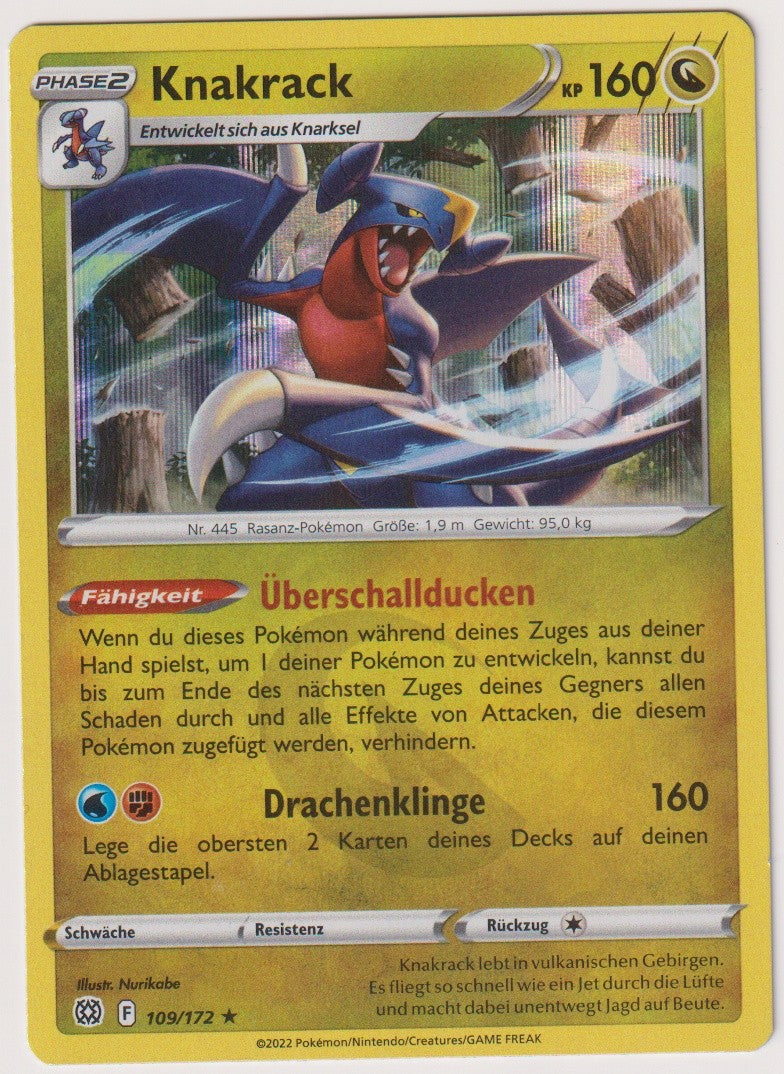 Pokemon TCG Garchomp #109/172 Holo Rare (R) Deutsch 2022 – Bild 1