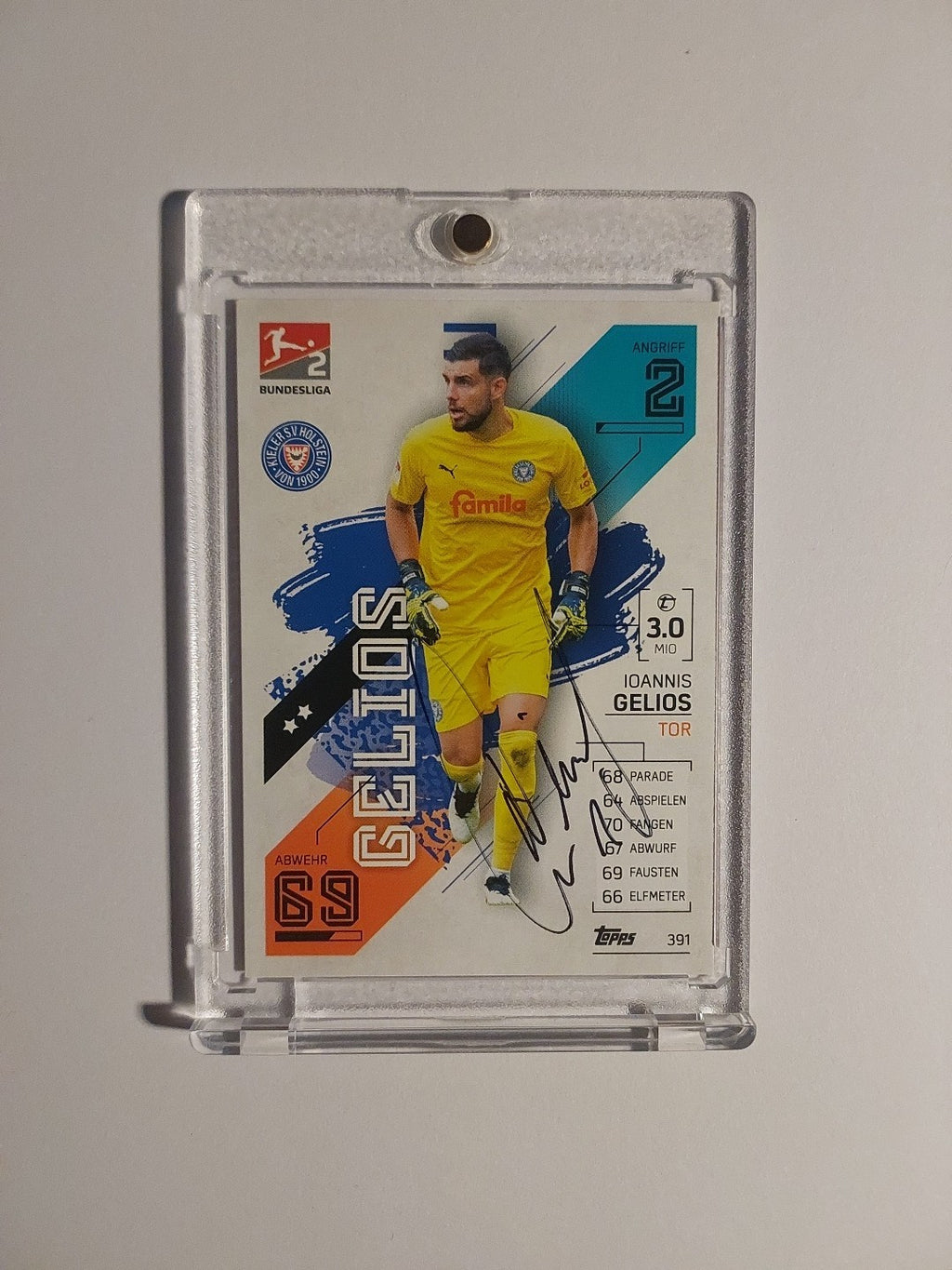 Topps Bundesliga 2021-22 Ioannis Gelios On Card Auto Holstein Kiel Parallel Rare – Bild 1