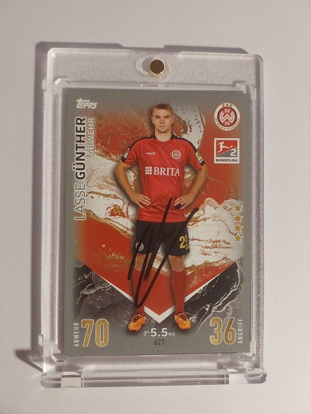 Topps Bundesliga 2023-24 Lasse Günther SV Wehen Wiesbaden (On Card Auto) – Bild 1