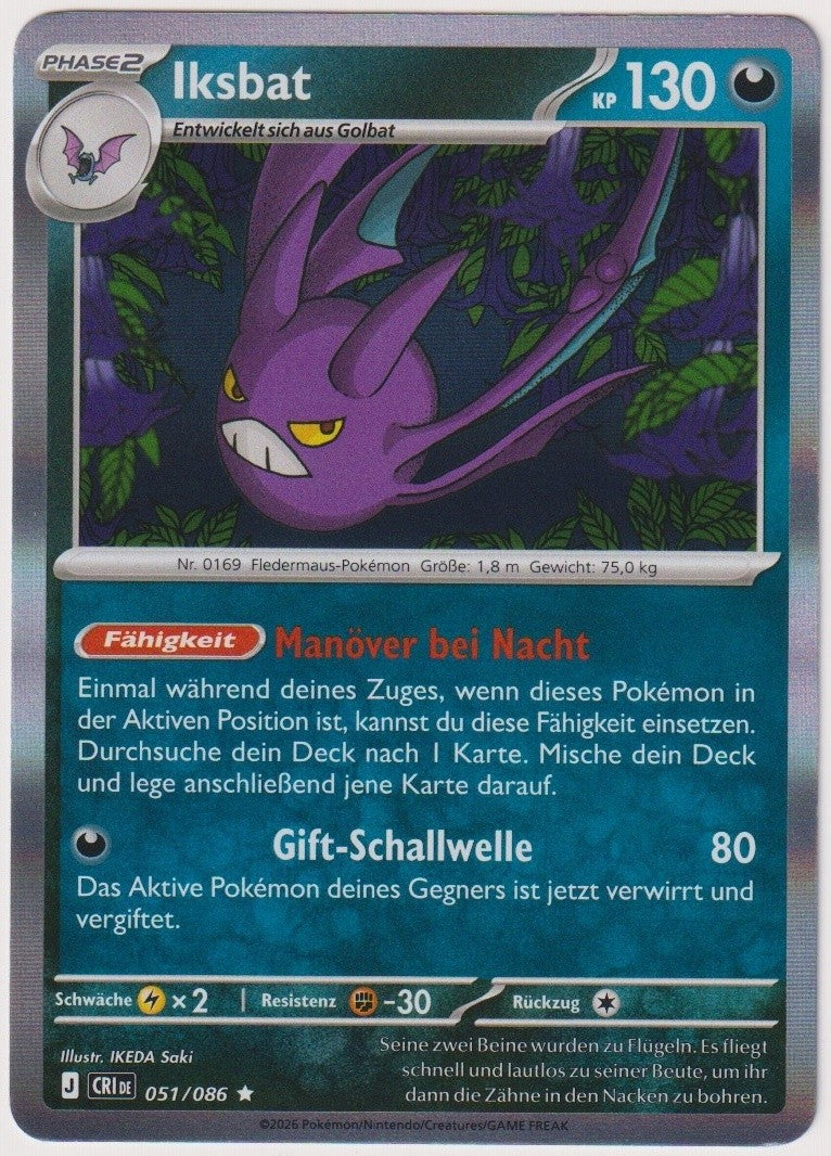 Pokemon TCG Crobat #51/086 Rare (R) Holo Deutsch 2026 – Bild 1