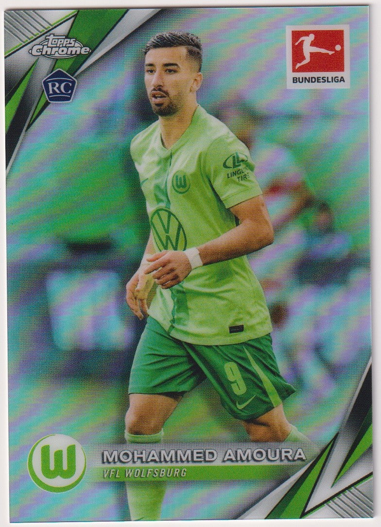 Topps Chrome 2024-25 Mohammed Amoura Rookie VfL Wolfsburg Parallel Refractor – Bild 1
