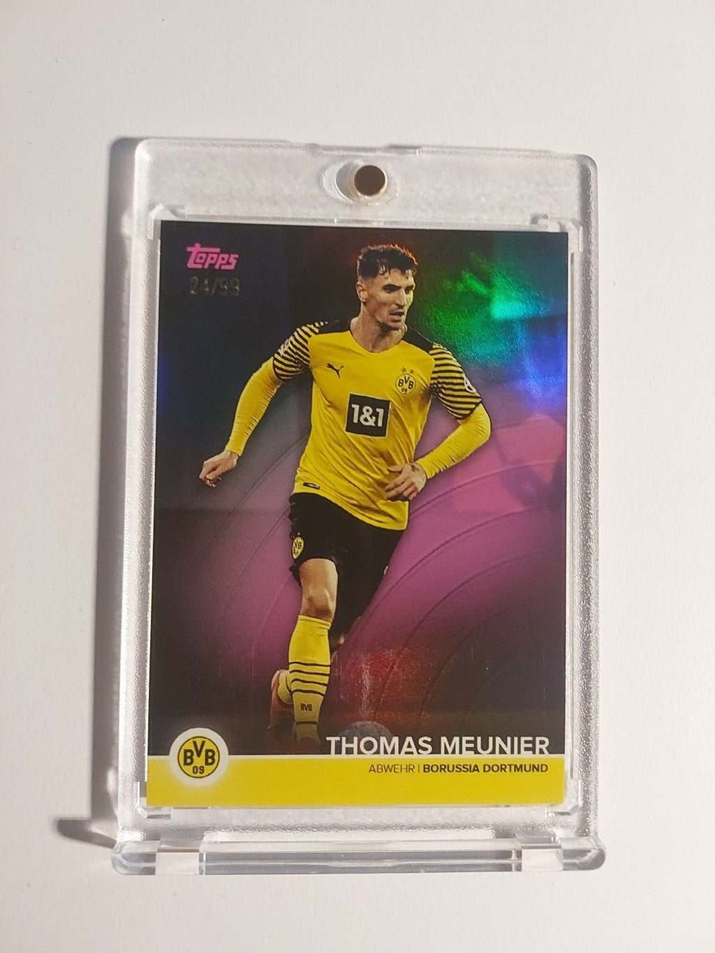 Topps Dortmund Team Set 2020-21 Thomas Meunier Parallel 24/99 Refractor Rare Hit – Bild 1