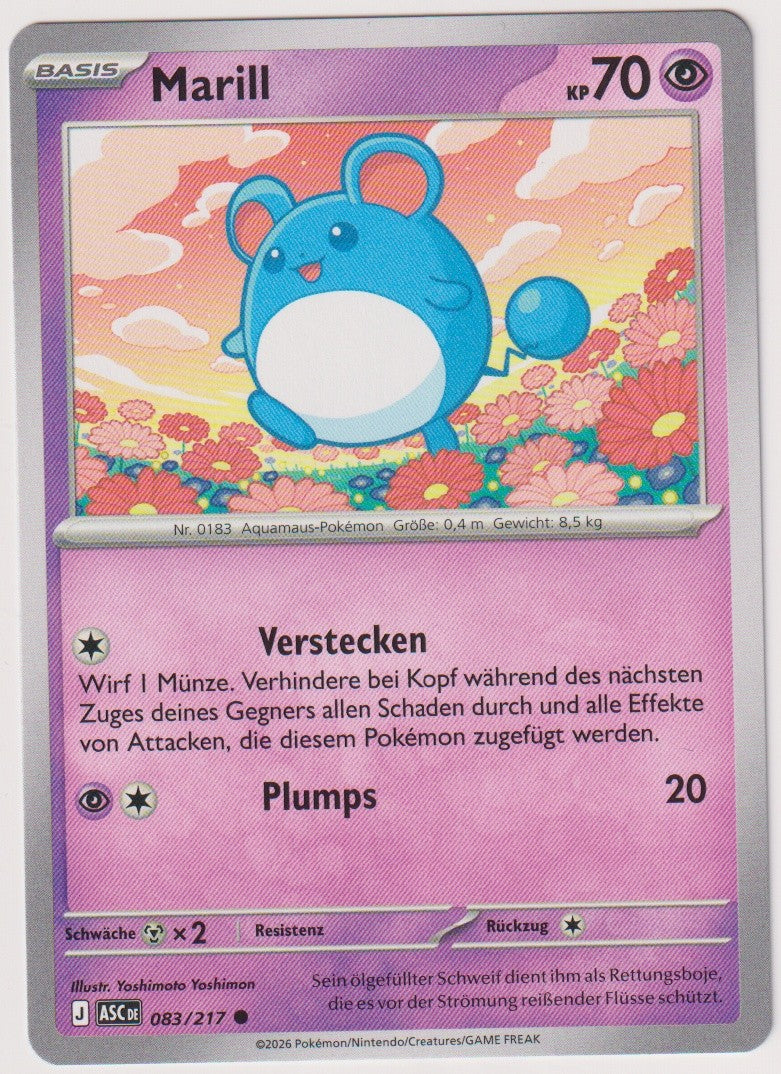 Pokemon TCG Marill #83/217 Common (C) Deutsch 2026 – Bild 1