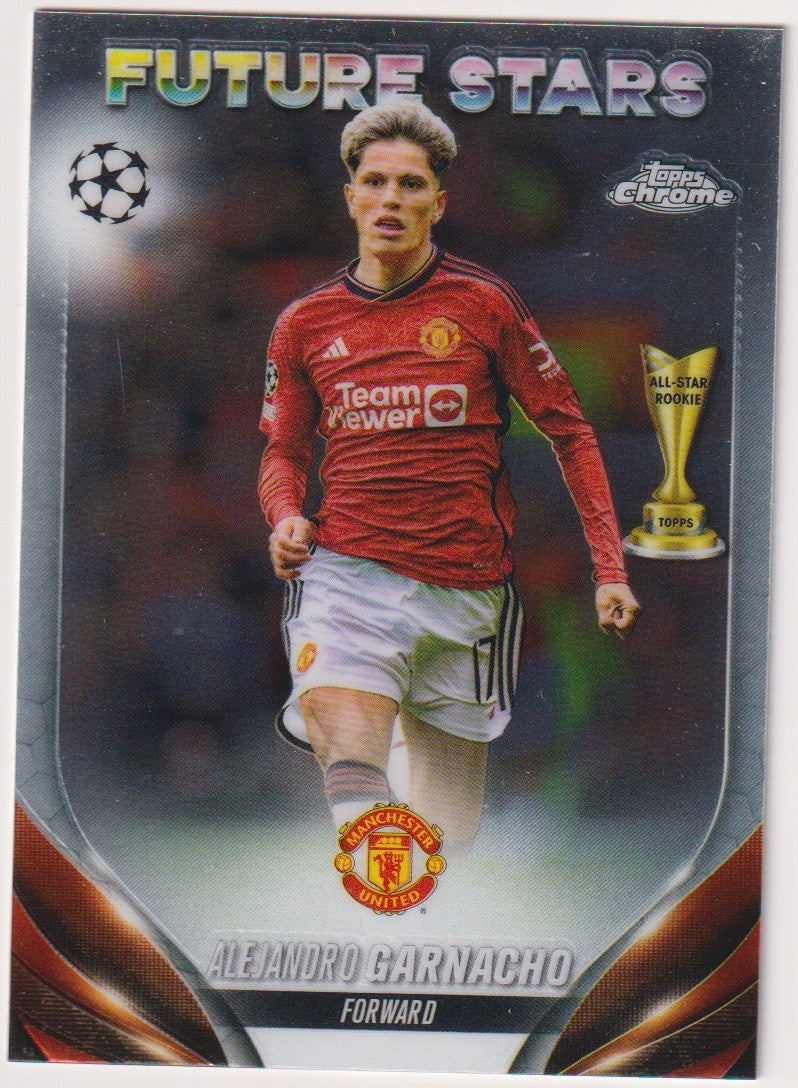 Topps Chrome 2023-24 Alejandro Garnacho Rookie Manchester United Parallel Rare – Bild 1