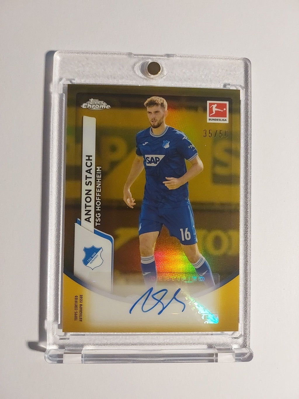 Topps Chrome Bundesliga 23-24 Anton Stach Hoffenheim Auto Numbered /50 Parallel – Bild 1