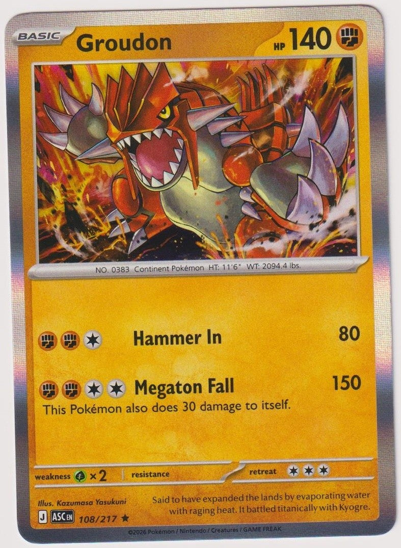 Pokemon TCG Groudon #108/217 Rare (R) Holo Englisch 2026 – Bild 1