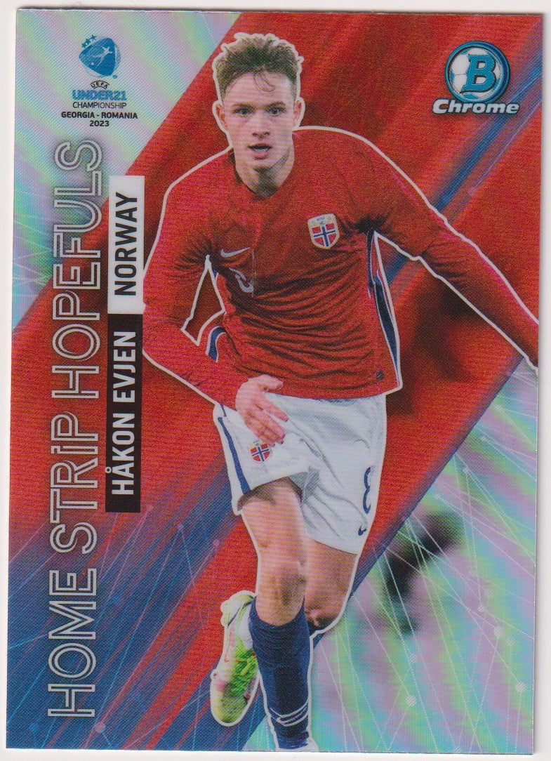 Topps Chrome 2023-24 Håkon Evjen UEFA Under21 Championship Parallel Rare HS-10 – Bild 1
