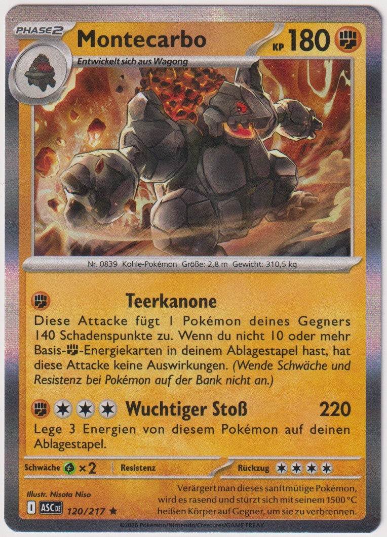Pokemon TCG Montecarbo #120/217 Rare (R) Reverse Holo Deutsch 2026 – Bild 1