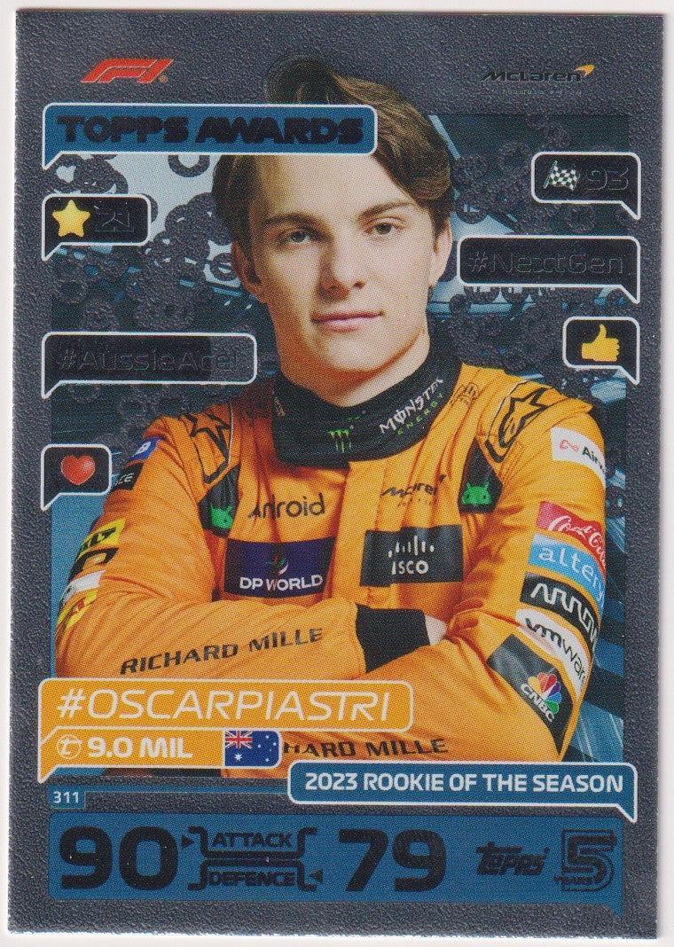 Topps Turbo Attax 2023 Richard Mille Rookie McLaren Parallel Rare – Bild 1