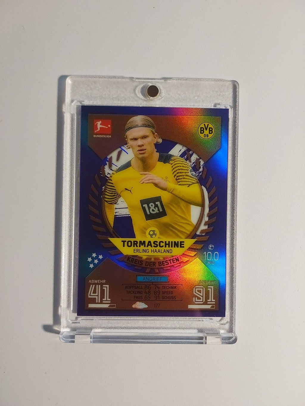 Topps Bundesliga 2021-22 Erling Haaland Dortmund Parallel 206/299 Refractor Rare – Bild 1
