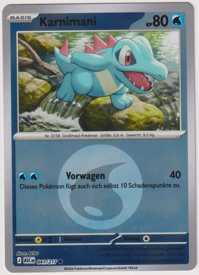 Pokemon TCG Totodile #41/217 Common (C) Reverse Holo Deutsch 2026 – Bild 1