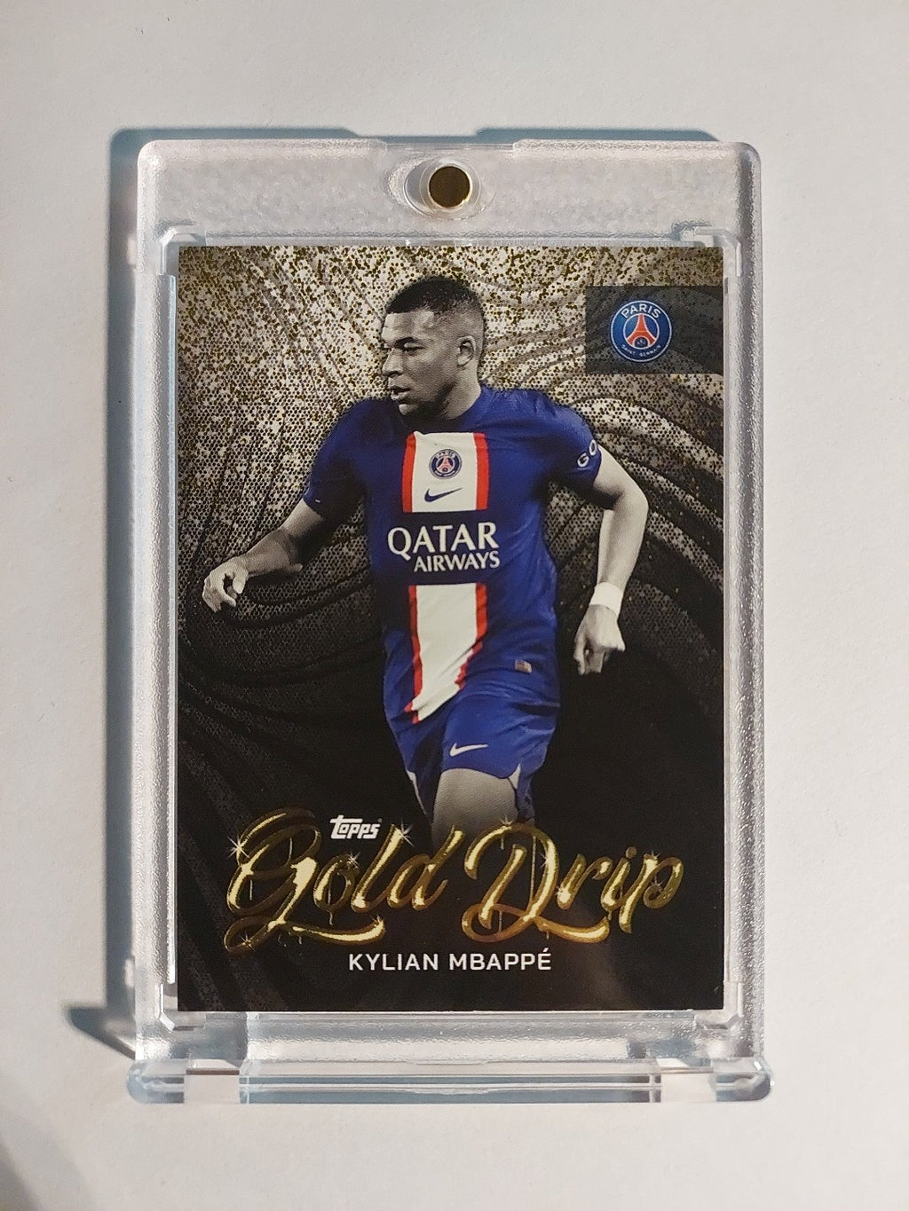 Topps Paris Saint-Germain 2022-23 Kylian Mbappé Gold Drip Parallel Insert Rare – Bild 1