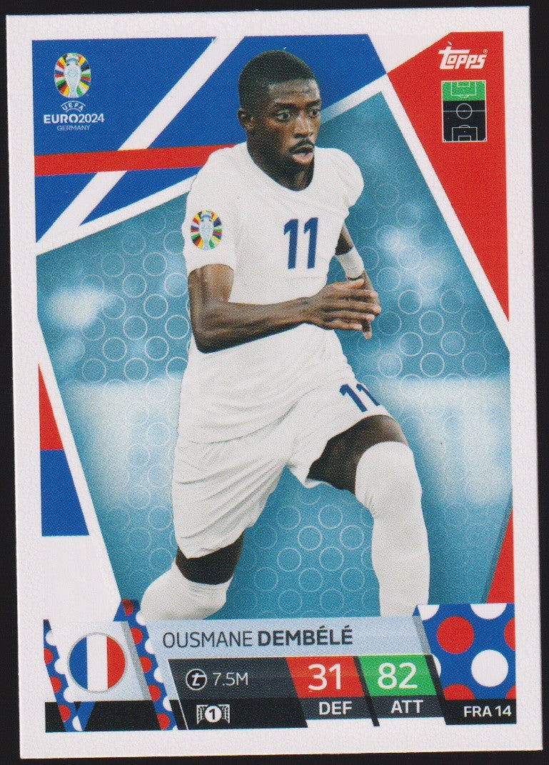 Topps Match Attax 2023-24 Ousmane Dembélé UEFA Euro 2024 Germany Parallel Rare – Bild 1