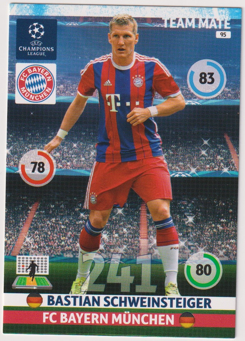 Panini 2013-14 Bastian SchweinsteigerBayern München Champions League Parallel – Bild 1