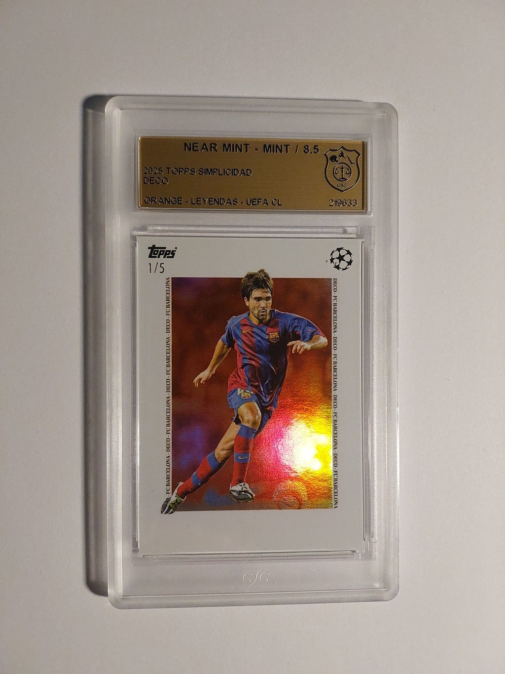 Topps Simplicidad 2024-25 Deco Barcelona Parallel 1/5 GSG 8.5 = PSA Ebay 1/1 Hit – Bild 1