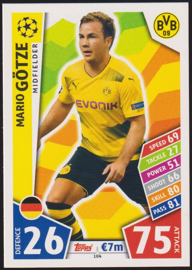 Topps Match Attax Trading Card Game UEFA Mario Götze Borussia Dortmund Parallel – Bild 1