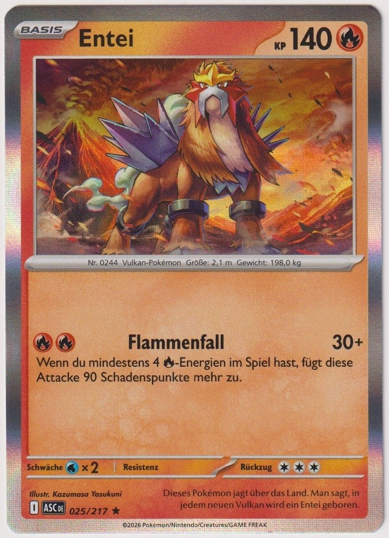 Pokemon TCG Entei #25/217 Rare (R) Holo Deutsch 2026 – Bild 1