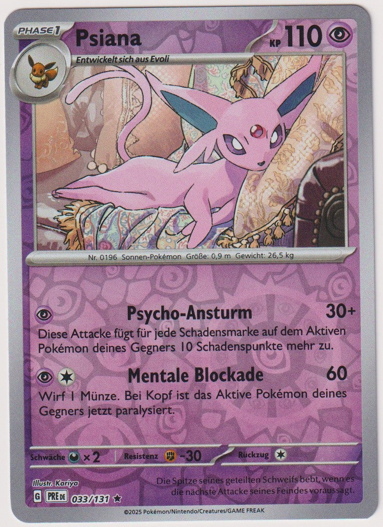 Pokemon TCG Espeon #33/131 Rare (R) Reverse Holo Deutsch 2025 – Bild 1