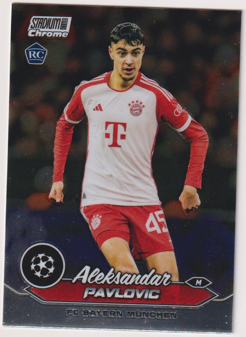 Topps Stadium Club 2023-24 Aleksandar Pavlovic Rookie FC Bayern München Parallel – Bild 1