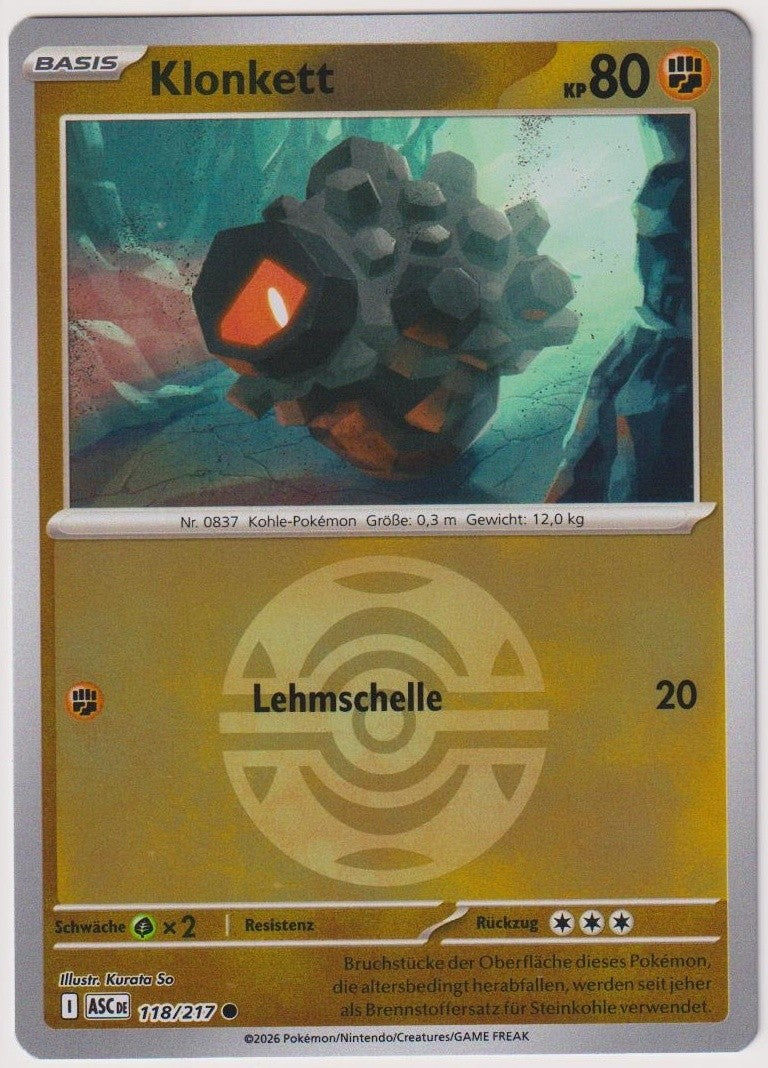 Pokemon TCG Rolycoly #118/217 Common (C) Reverse Holo Deutsch 2026 – Bild 1