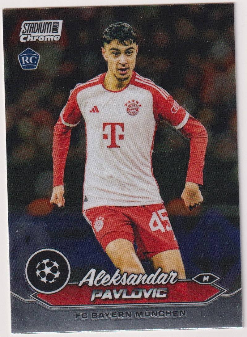 Topps Stadium Club 2023-24 Aleksandar Pavlovic Rookie FC Bayern München Parallel – Bild 1