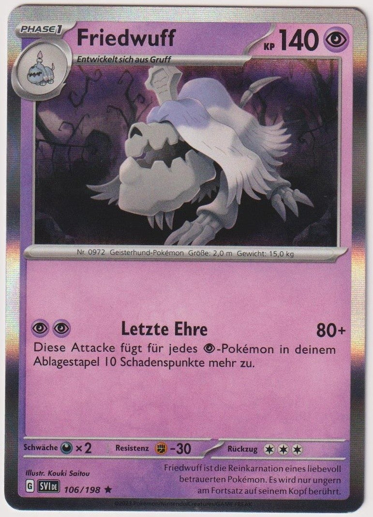 Pokemon TCG Houndstone #106/198 Rare (R) Holo Deutsch 2023 – Bild 1