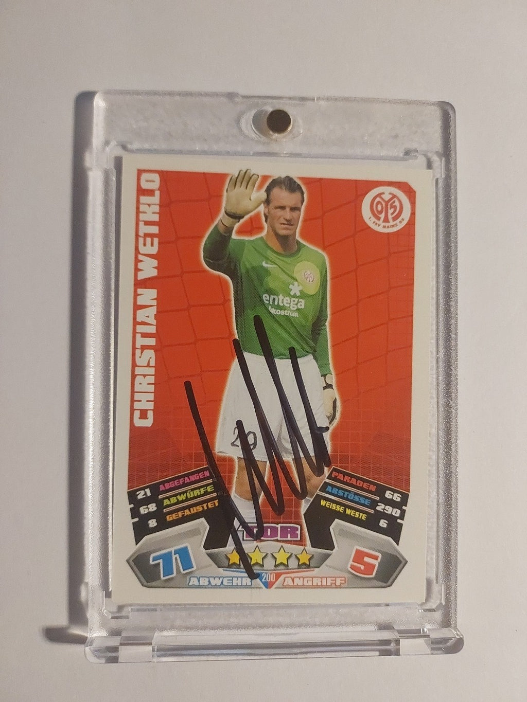 Topps 2014-15 Christian Wetklo Mainz 05 On Card Auto Parallel Ultra Rare – Bild 1