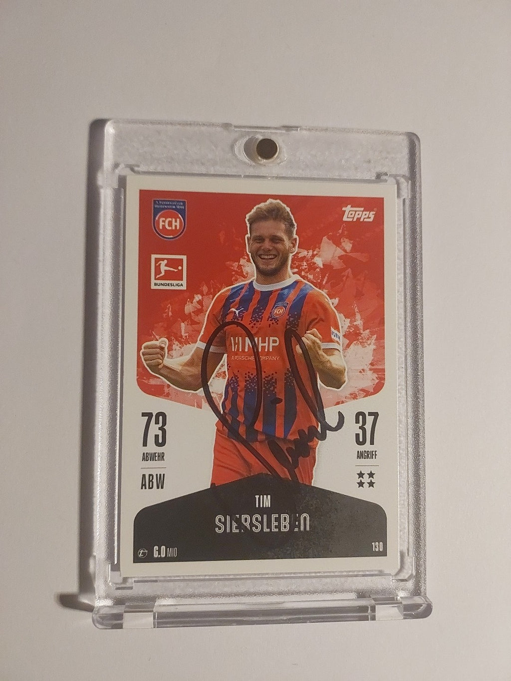 Topps 2024-25 Tim Siersleben Heidenheim On Card Auto Parallel Ultra Rare – Bild 1