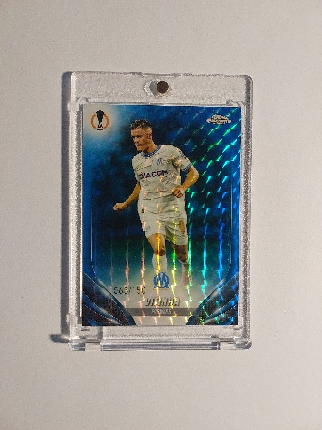 Topps Chrome 2023-24 Vitinha Marseille Parallel 65/150 Blue Refractor Rare Hit – Bild 1