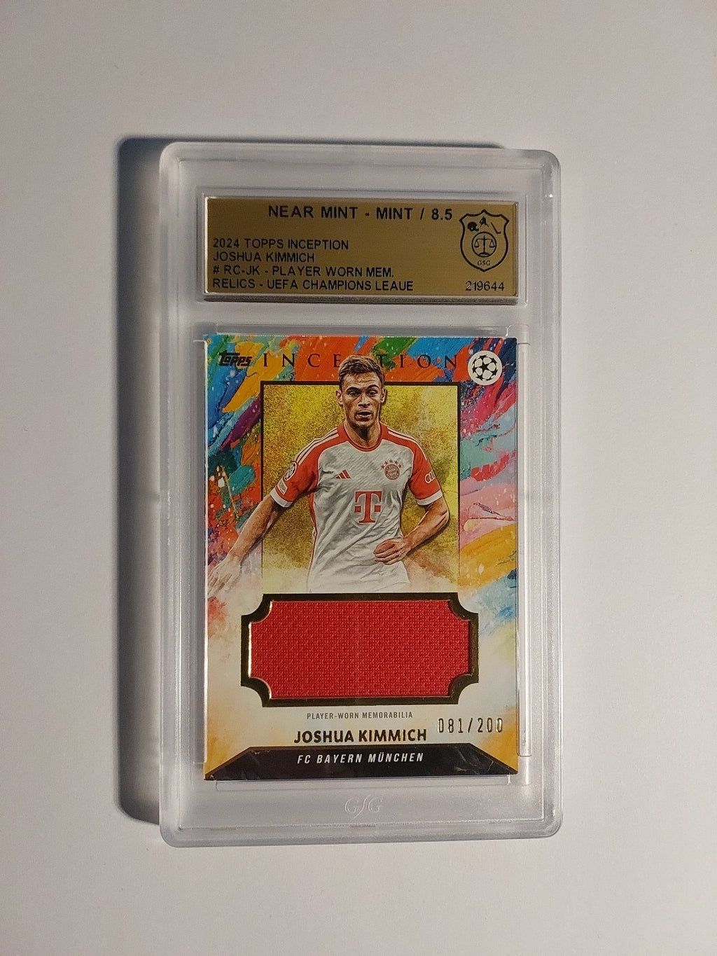 Topps Inception 2023-24 Joshua Kimmich Bayern Patch Parallel 81/200 GSG 8.5 PSA – Bild 1