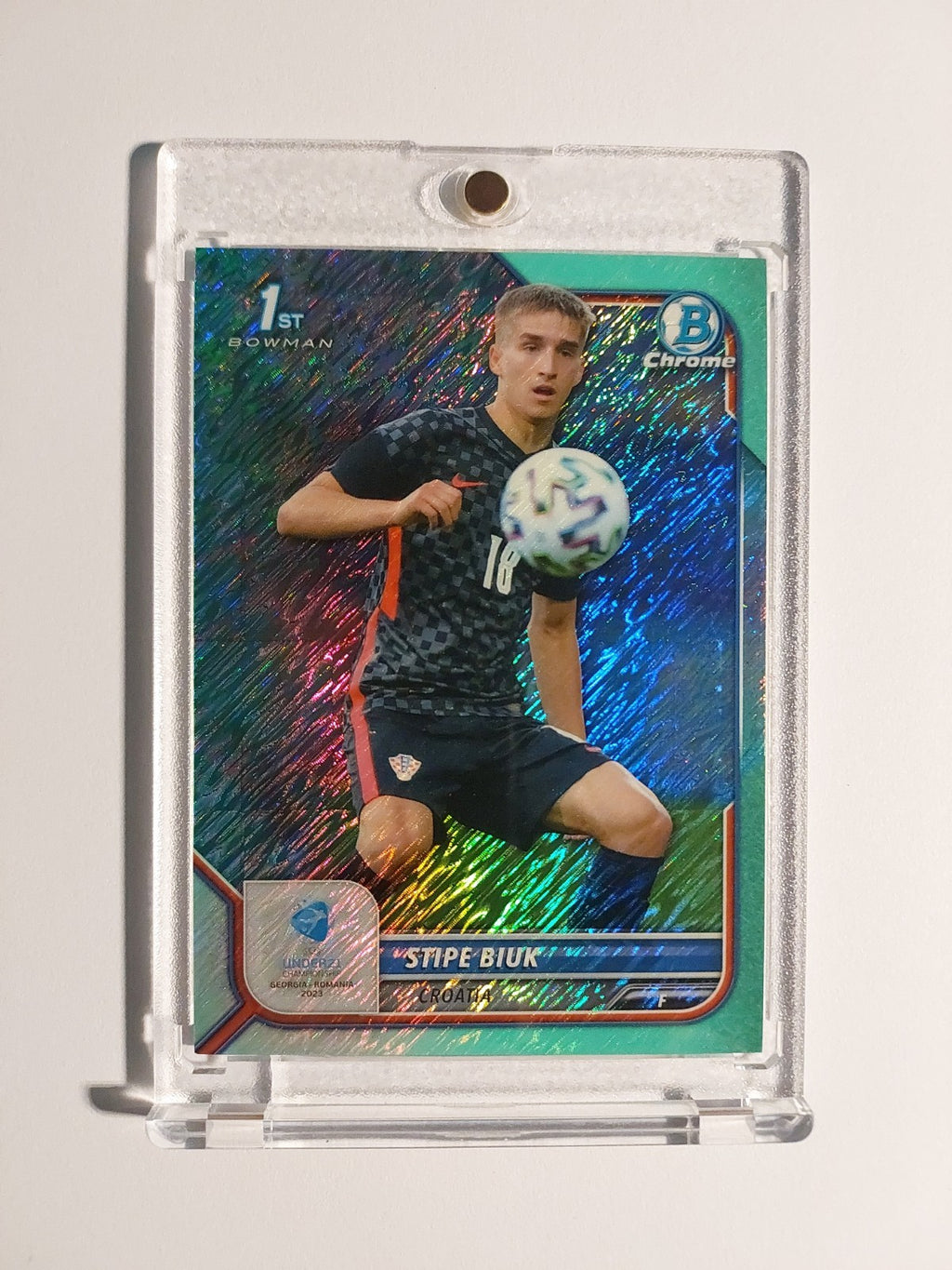 Topps Chrome 1st Bowman Stipe Biuk Kroatien Parallel 90/125 Rainbow Refractor – Bild 1