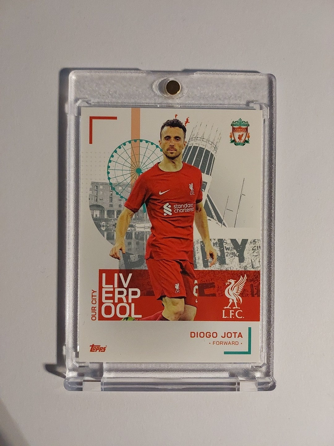 Topps Liverpool Team Set 2022-23 Diogo Jota Liverpool Portugal Parallel Rare Hit – Bild 1